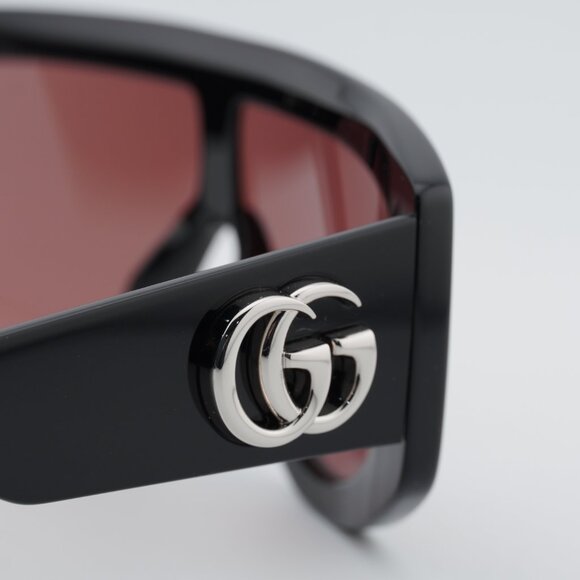 Gucci GG1950S 002 Sunglasses Black Shield Frame, Red Lenses main image 11